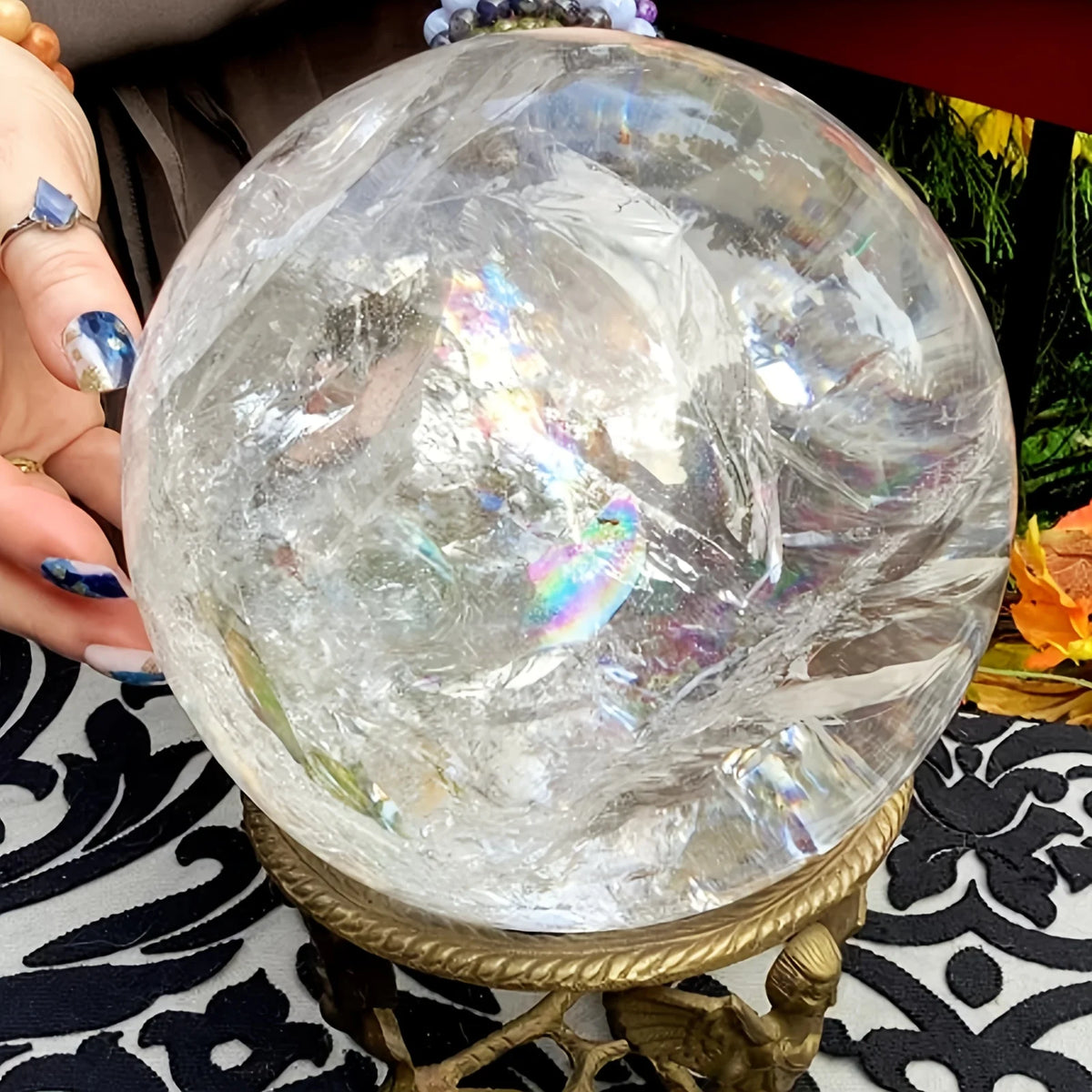 1pc Large Elegant Clear Quartz Crystal Sphere,Polished Ball,Home Decor and Gift, Unique Gift,Crystal Craft Collection