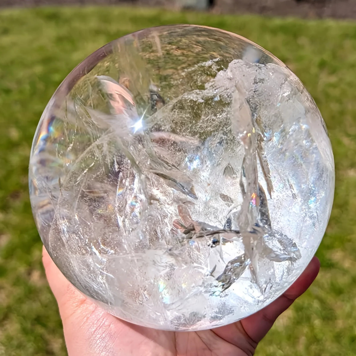 1pc Large Elegant Clear Quartz Crystal Sphere,Polished Ball,Home Decor and Gift, Unique Gift,Crystal Craft Collection