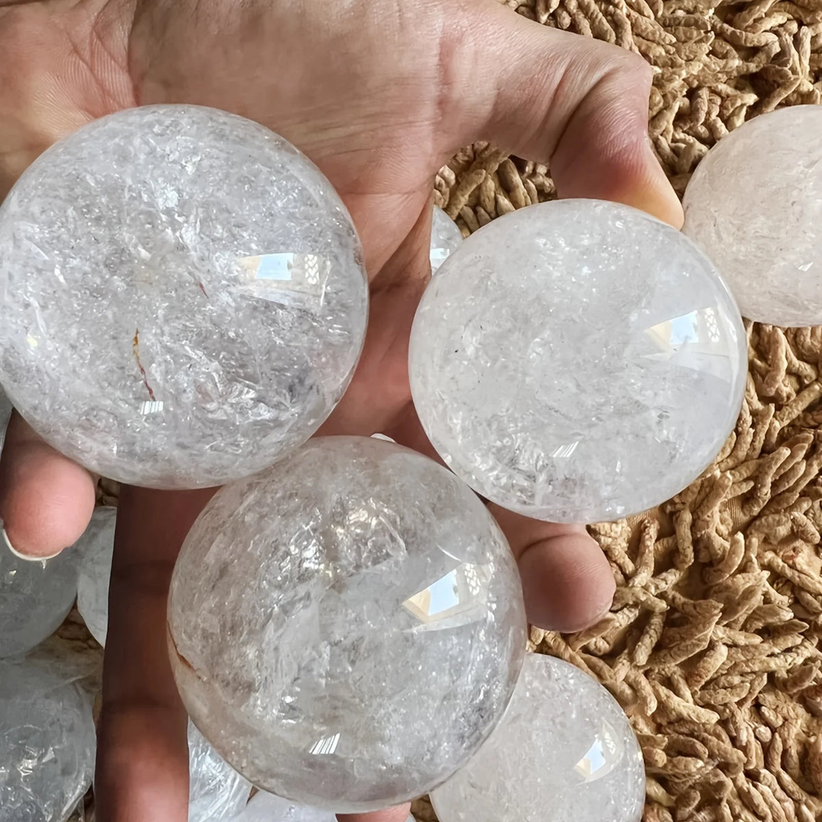 1pc Large Elegant Clear Quartz Crystal Sphere,Polished Ball,Home Decor and Gift, Unique Gift,Crystal Craft Collection