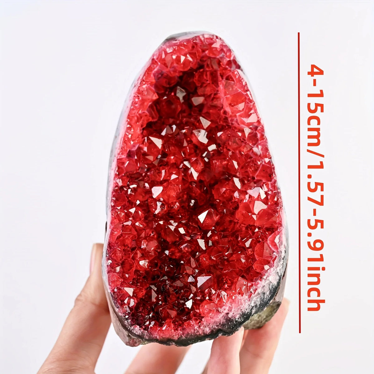 1PC Rare Red Geode Cut Base Cluster - Elegant Home & Office Decor, Unique Geological Gift Idea,Crystal Crafts