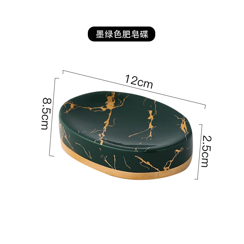Marbling Ceramic Bathroom Kit Home Toiletries Wash Set 5-piece Mouth Cup Lotion Bottle Toothbrush Holder Soap Dish