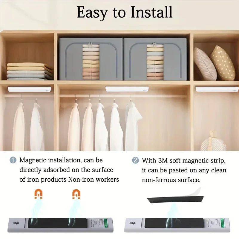 Under Cabinet Lights 1/3/5/6pcs, Motion Sensor Rechargeable Battery Operated 2 Colors LED Light for Closet, Kitchen, Bathroom