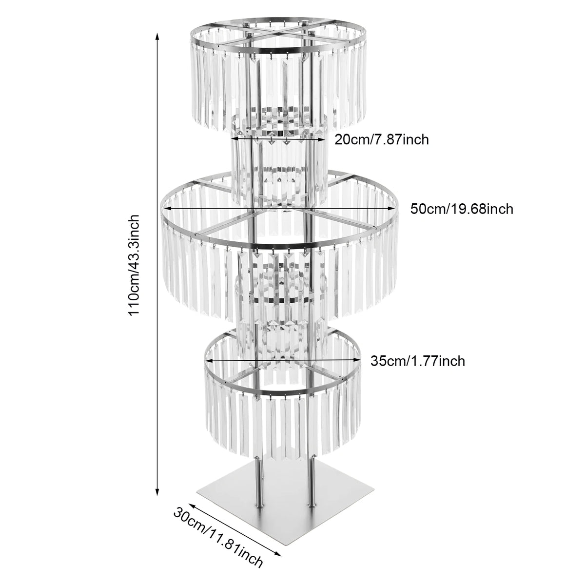 2PCS 5-tier Crystal Flower Stand Wedding Centerpieces Crystal Vases Premium Display Shelf for Party Table Decor Gold/Silver
