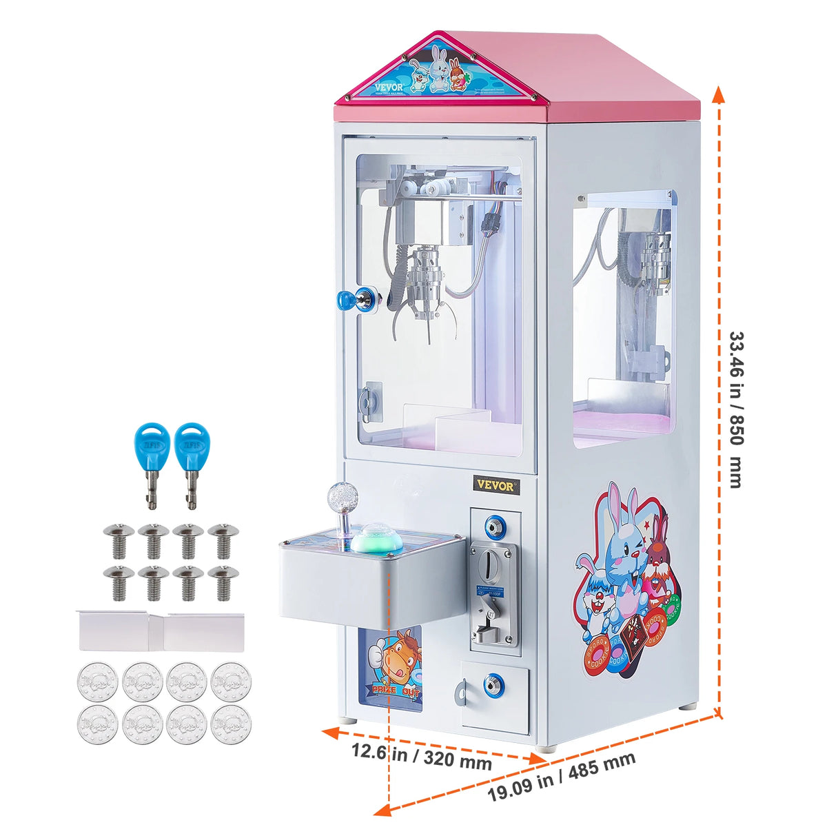 SucceBuy Claw Machine 0-3”Jaw Diameter 0-5”Jaw lifting Crane Prize Grabber Commercial Arcade Game Dispenser Vending Toy For Kid