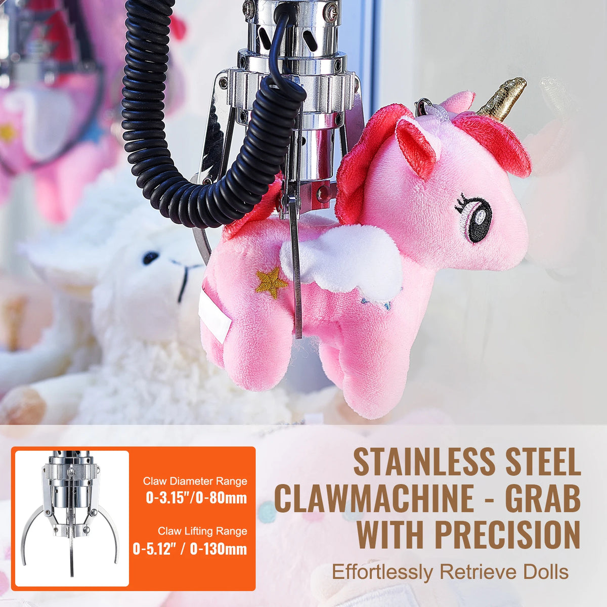 SucceBuy Claw Machine 0-3”Jaw Diameter 0-5”Jaw lifting Crane Prize Grabber Commercial Arcade Game Dispenser Vending Toy For Kid