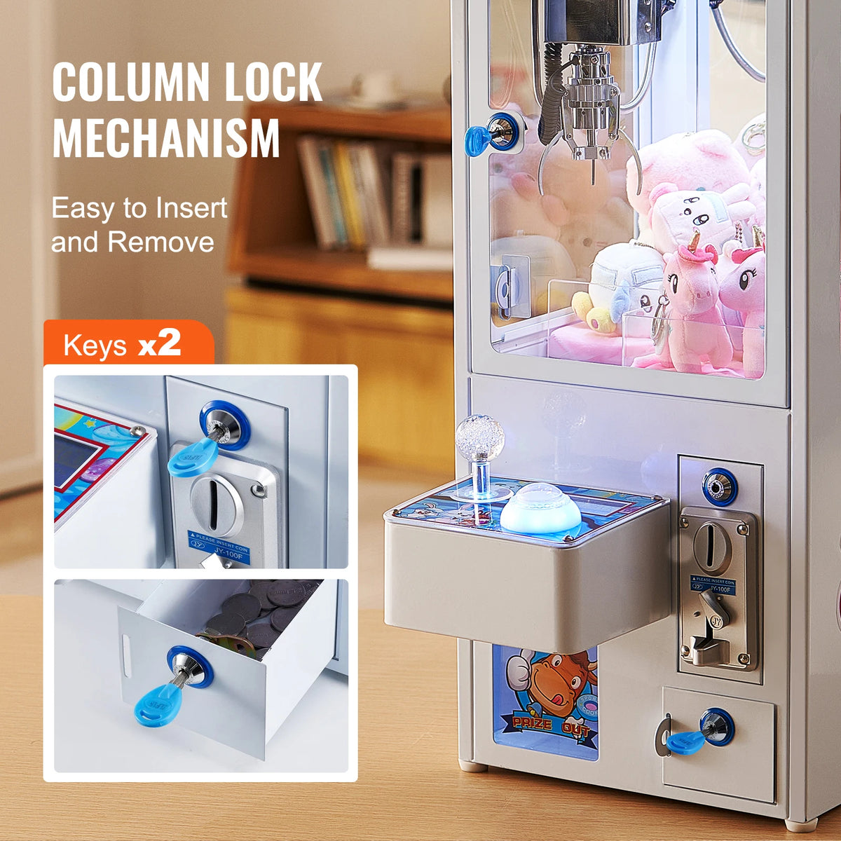 SucceBuy Claw Machine 0-3”Jaw Diameter 0-5”Jaw lifting Crane Prize Grabber Commercial Arcade Game Dispenser Vending Toy For Kid