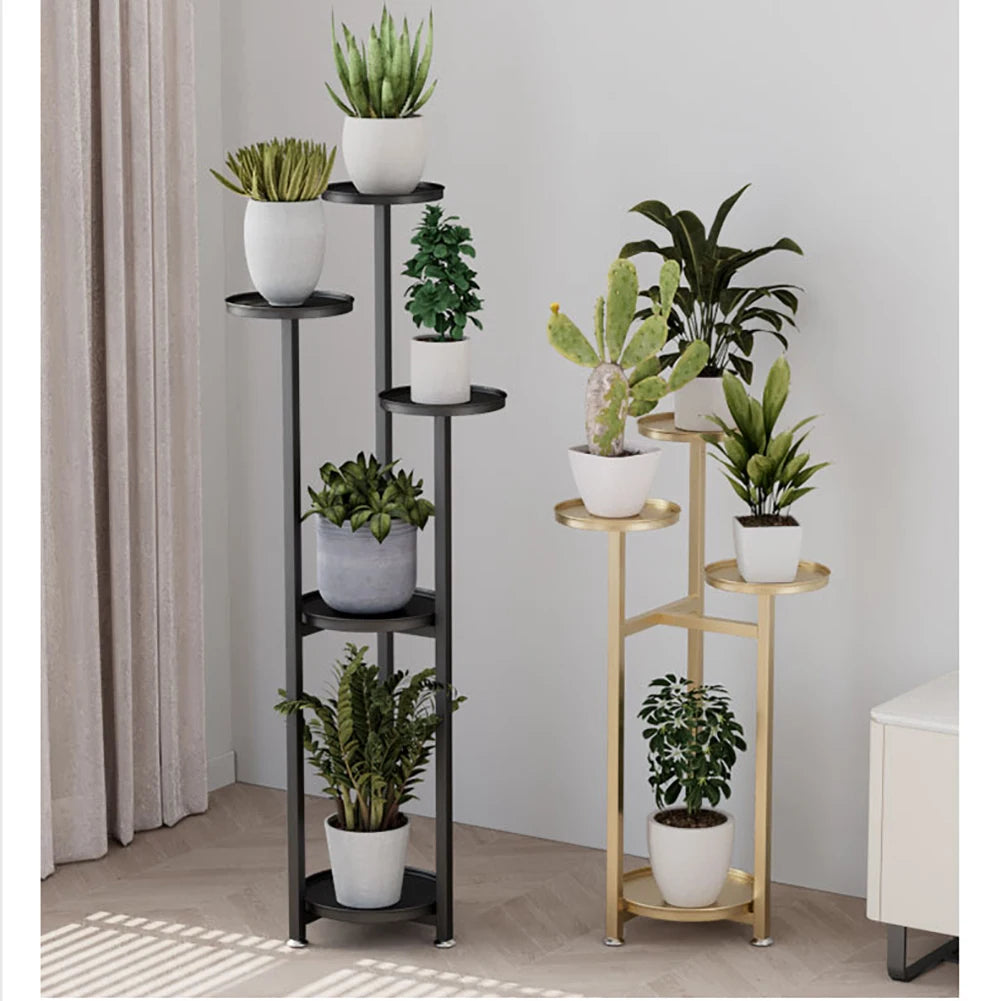 Tiered Plant Stand Indoor, Multi-Layer Metal Corner Planter Stands with Anti-slip Feet Tall Planter Holder Shelf for Home Office