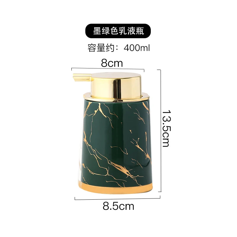 Marbling Ceramic Bathroom Kit Home Toiletries Wash Set 5-piece Mouth Cup Lotion Bottle Toothbrush Holder Soap Dish