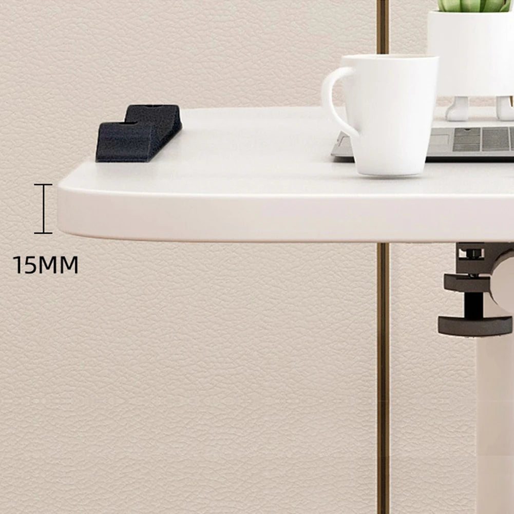 Overbed Table Adjustable Height Over The Bed Hospital Bedside Table w/ Tilting Desktop&Wheels, Rolling Standing Laptop Desk